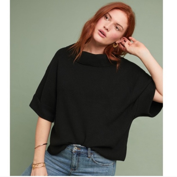 Anthropologie Sweaters - Anthropologie Bellamy Black Cowl Neck Pullover
